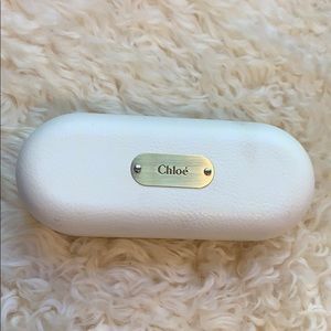 Chloé white “leather” sunglass holder